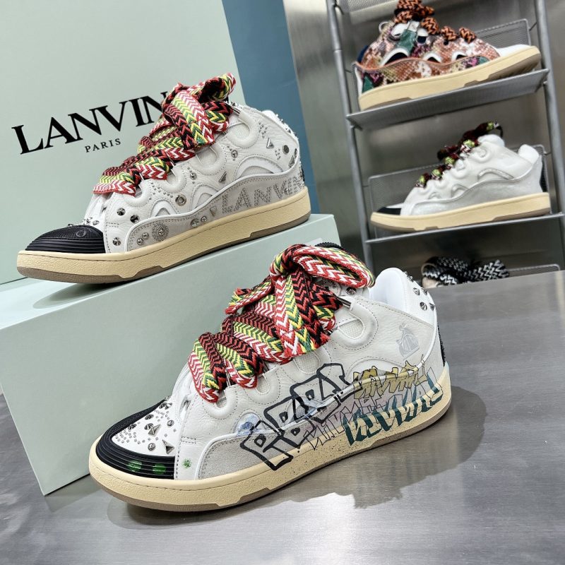 LANVIN Leather Curb Sneakers GRAFFITI 11 LANVIN GRAFFITI (2)