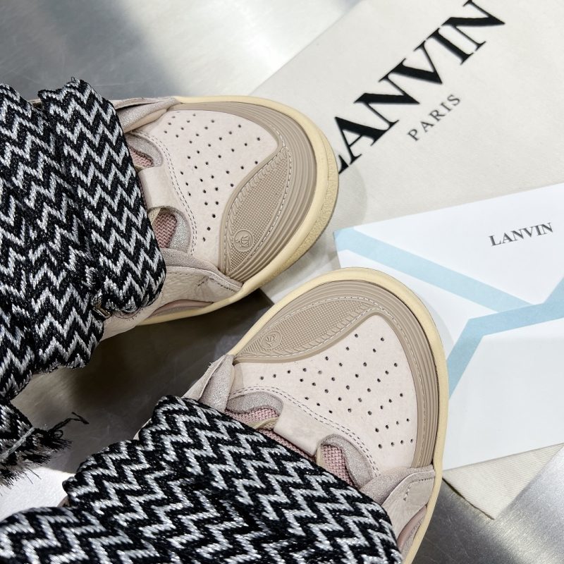 LANVIN Leather Curb Sneakers Tan Pink 17 lanvin curb sneaker (2)