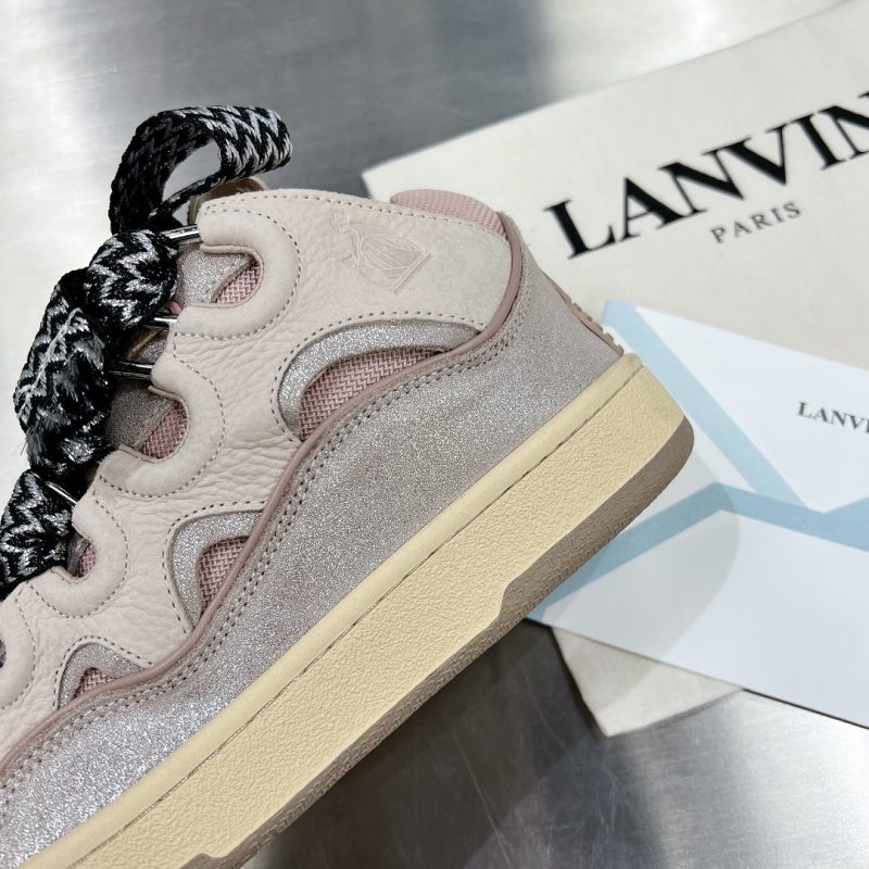 LANVIN Leather Curb Sneakers Tan Pink 11 lanvin curb sneaker (4)