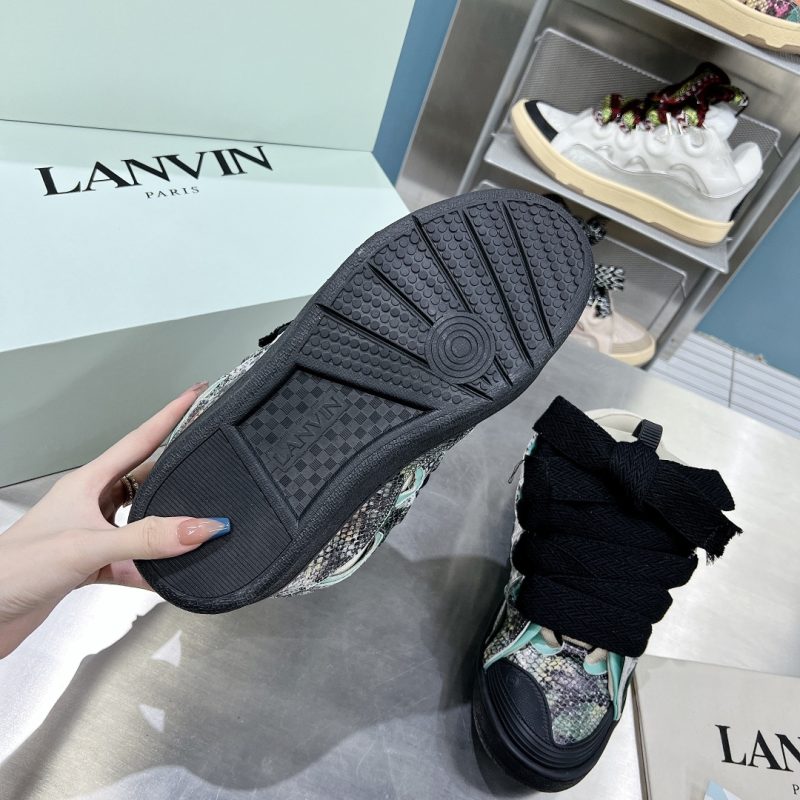 LANVIN Leather Curb Sneakers Black Snake 11 lanvin curb sneaker (5)