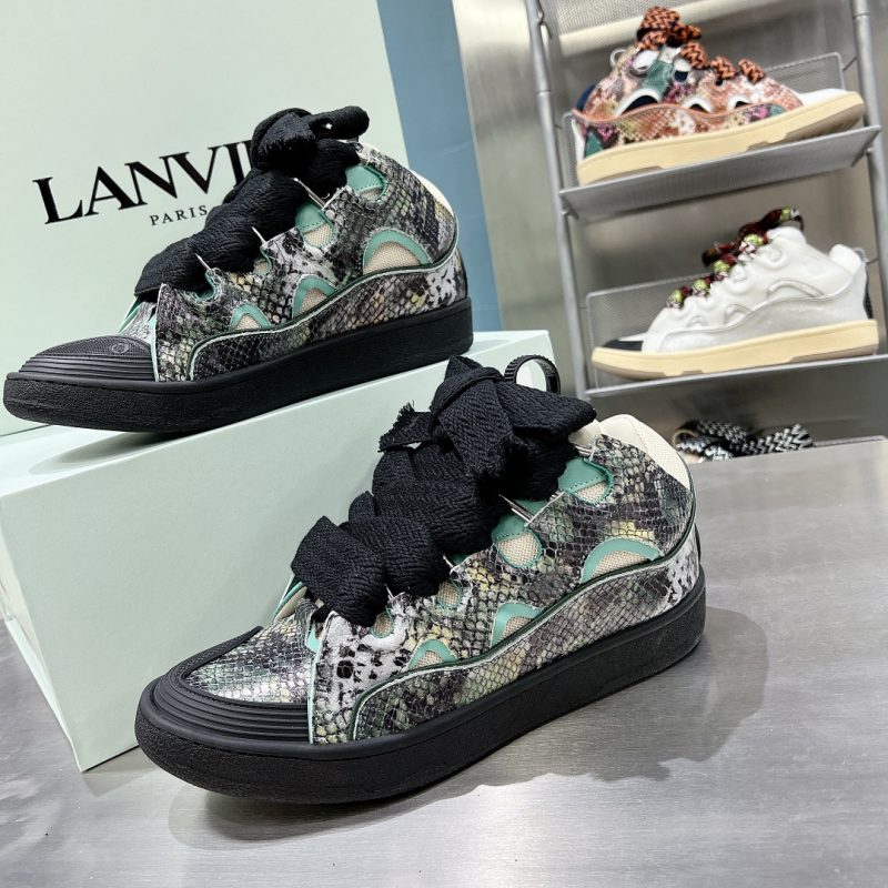 LANVIN Leather Curb Sneakers Black Snake 12 lanvin curb sneaker (6)
