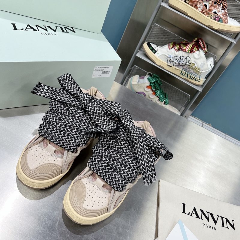 LANVIN Leather Curb Sneakers Tan Pink 13 lanvin curb sneaker (6)