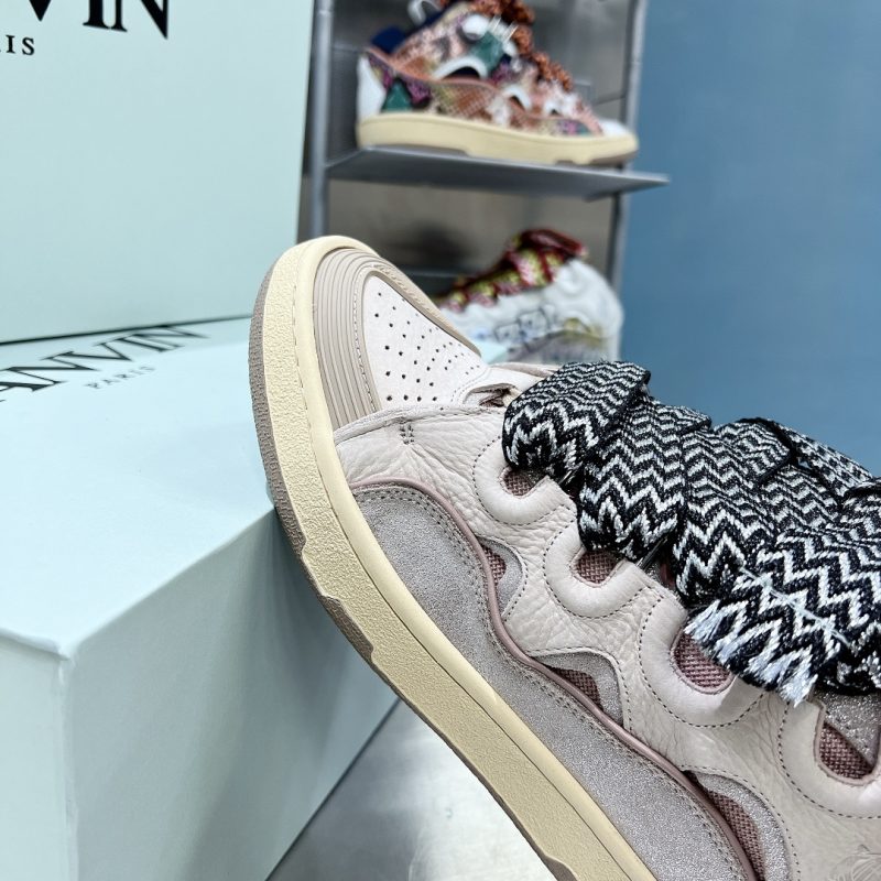 LANVIN Leather Curb Sneakers Tan Pink 14 lanvin curb sneaker (7)