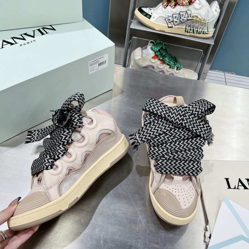 LANVIN Leather Curb Sneakers Tan Pink 15 lanvin curb sneaker (8)