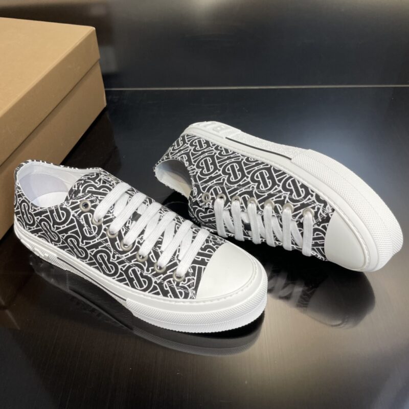 Burberry Cotton Sneaker - Black White Logo 10 burberry cotton sneaker 1 2