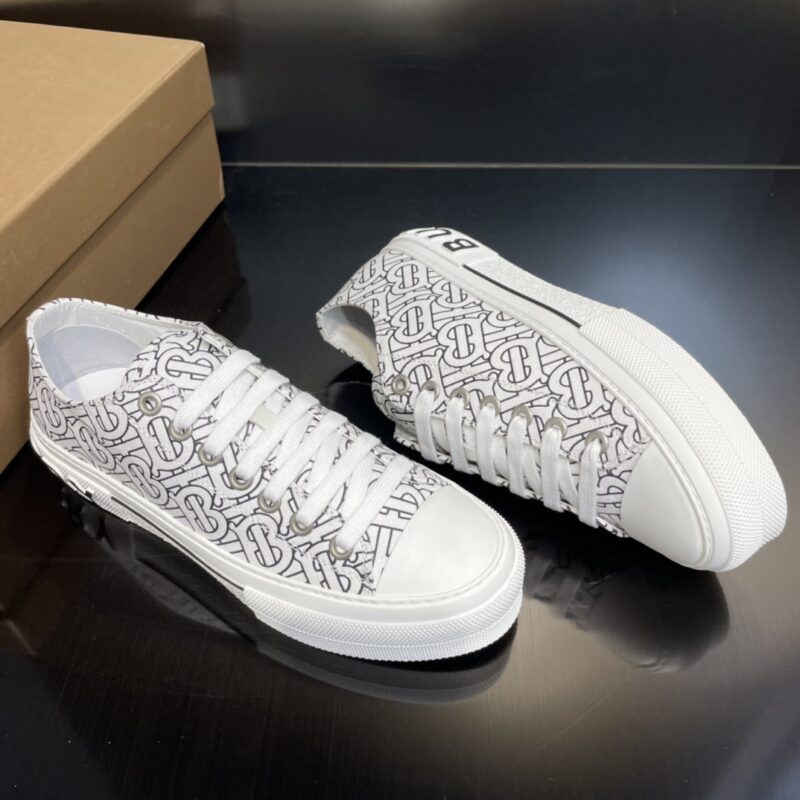 Burberry Cotton Sneaker - White Black Logo 12 burberry cotton sneaker 1 4