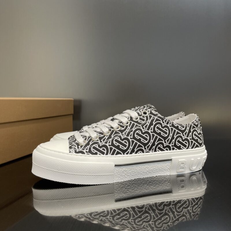 Burberry Cotton Sneaker - Black White Logo 9 burberry cotton sneaker 2 2