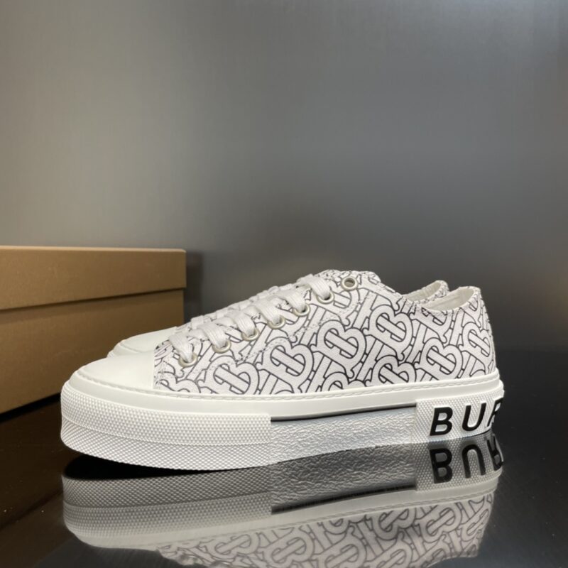 Burberry Cotton Sneaker - White Black Logo 13 burberry cotton sneaker 2 4