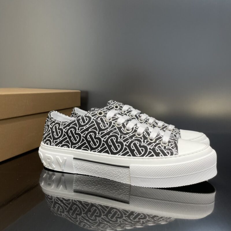 Burberry Cotton Sneaker - Black White Logo 14 burberry cotton sneaker 4 2