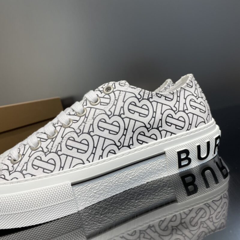 Burberry Cotton Sneaker - White Black Logo 17 burberry cotton sneaker 6 4