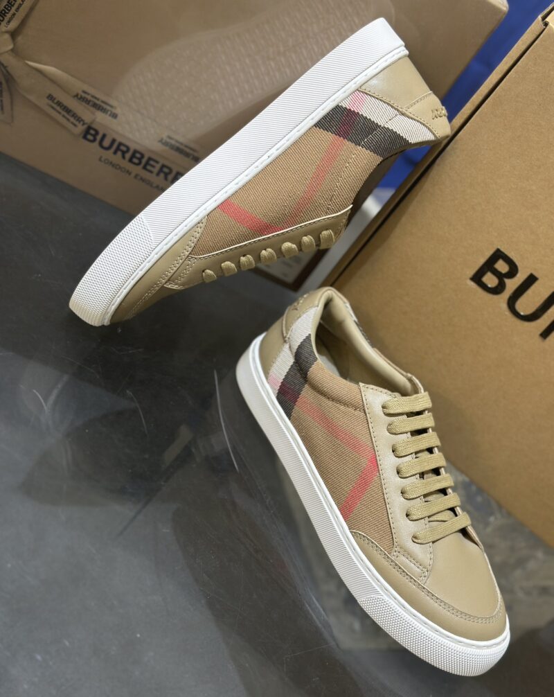 Burberry Low Top Plaid Tan Sneakers 12 burberry sneakers 1 4