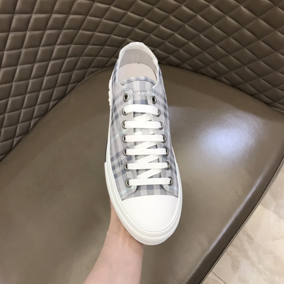 Burberry Cotton Sneaker - Grey Check 5 Burberry Cotton Sneaker - Grey Check - Image 5