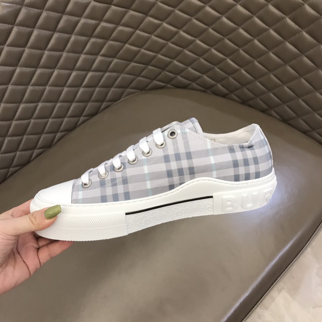 Burberry Cotton Sneaker - Grey Check 6 Burberry Cotton Sneaker - Grey Check - Image 6