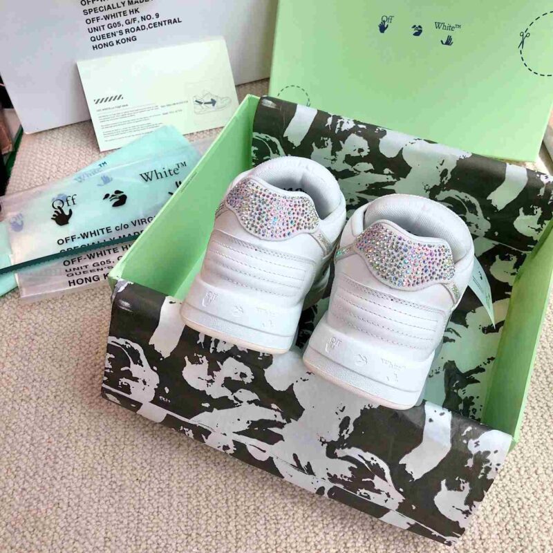 OFF-WHITE Out Of Office OOO Low Tops - Rhinestone White Replica 13 OFF-WHITE Out Of Office Rhinestone White
