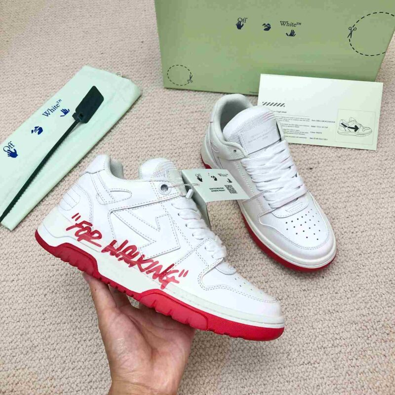 OFF-WHITE Out Of Office Low Tops “For Walking" Red White Replica 10 OFF-WHITE Out Of Office Low Tops “For Walking