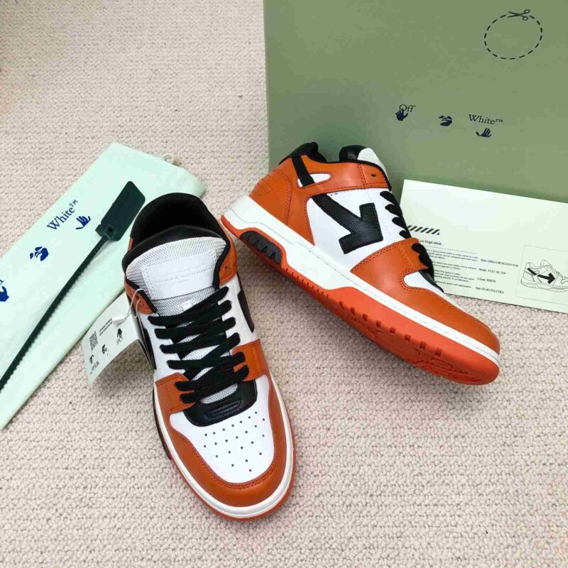OFF-WHITE Out Of Office OOO Low Tops - White Orange Black Replica 12 OFF-WHITE Out Of Office White Orange Blue
