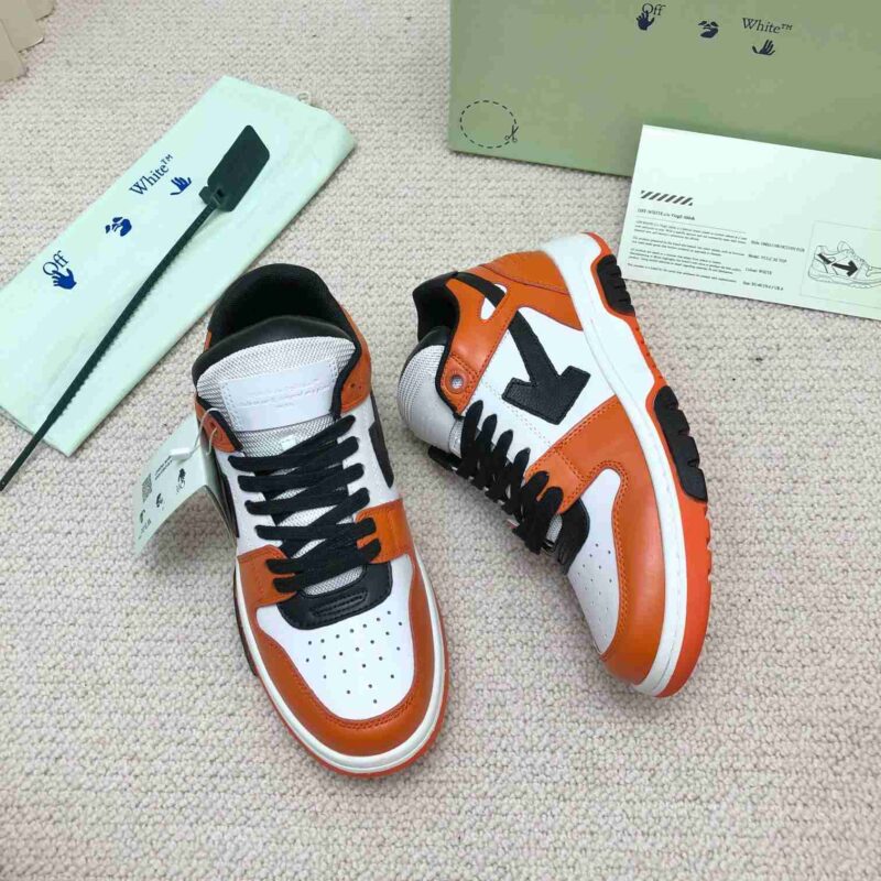 OFF-WHITE Out Of Office OOO Low Tops - White Orange Black Replica 13 OFF-WHITE Out Of Office White Orange Blue