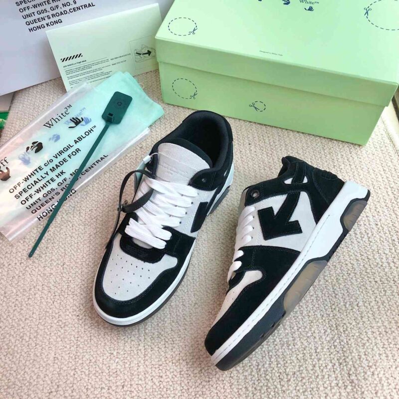 OFF-WHITE Out Of Office OOO Low Tops - Black Suede White Replica 13 OOO Black Suede White