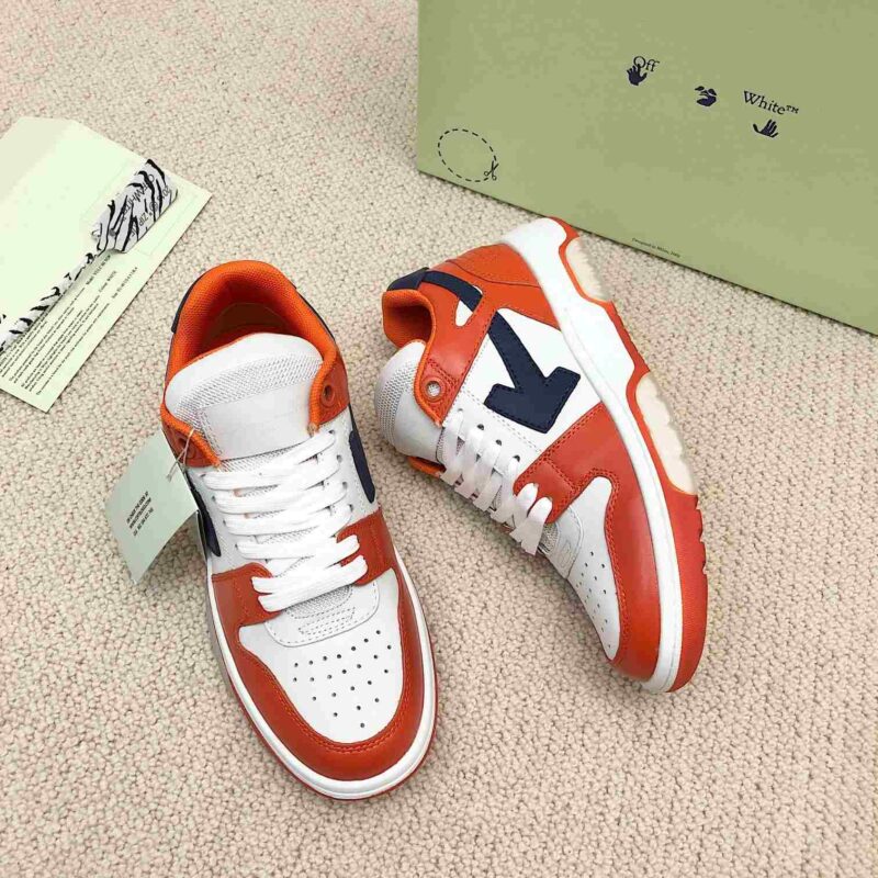 OFF-WHITE Out Of Office OOO Low Tops - White Orange Blue Replica 14 OFF-WHITE Out Of Office White Orange Blue