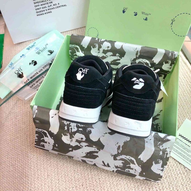 OFF-WHITE Out Of Office OOO Low Tops - Black Suede White Replica 15 OOO Black Suede White