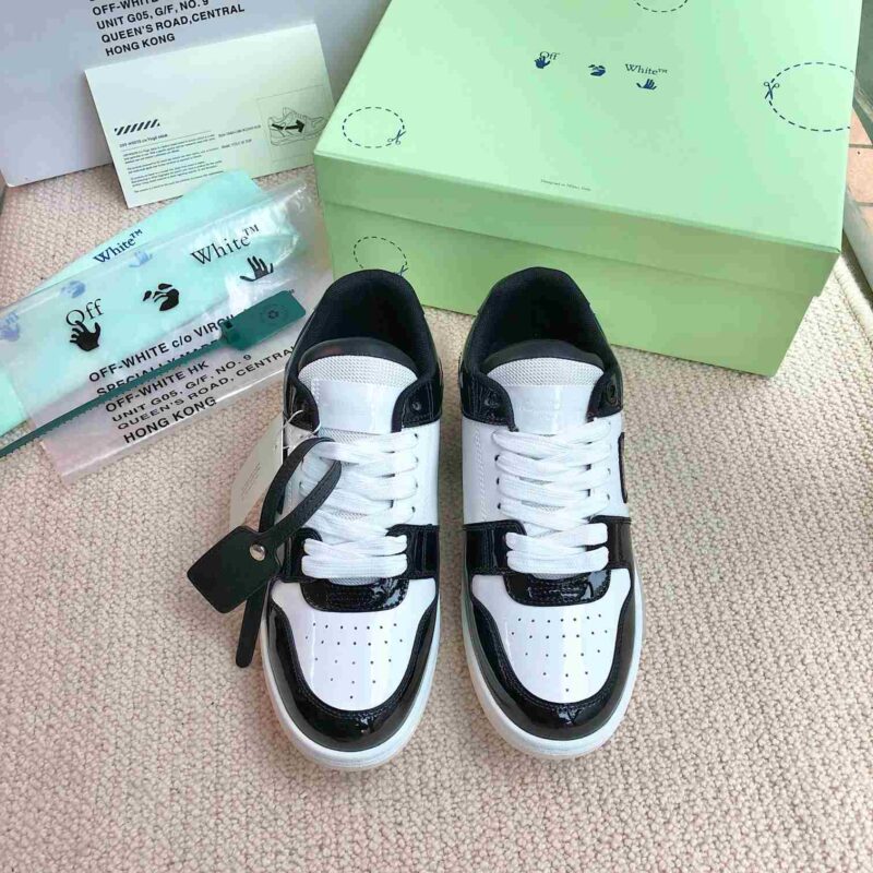 OFF-WHITE Out Of Office OOO Low Tops - Patent Black White Replica 14 OFF-WHITE Out Of Office PATENT BLACK