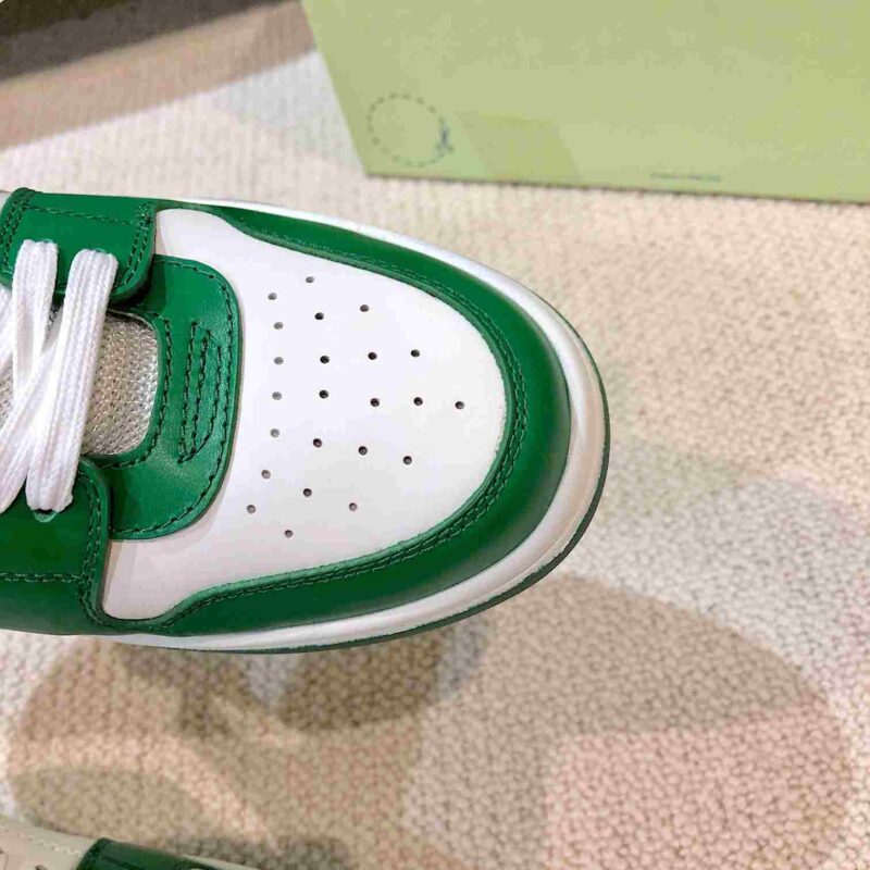 OFF-WHITE Out Of Office OOO Low Tops - White Green Replica 16 OFF-WHITE Out Of Office White Green