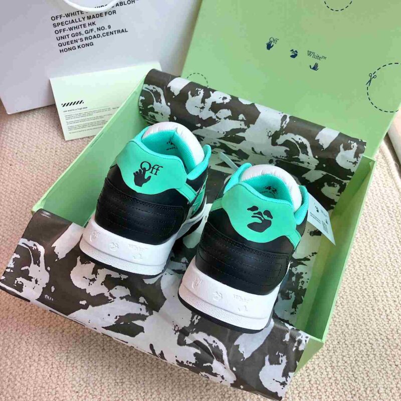 OFF-WHITE Out Of Office OOO Low Tops - Black Green Replica 15 OFFWHITE OUT OF OFFICE Green White