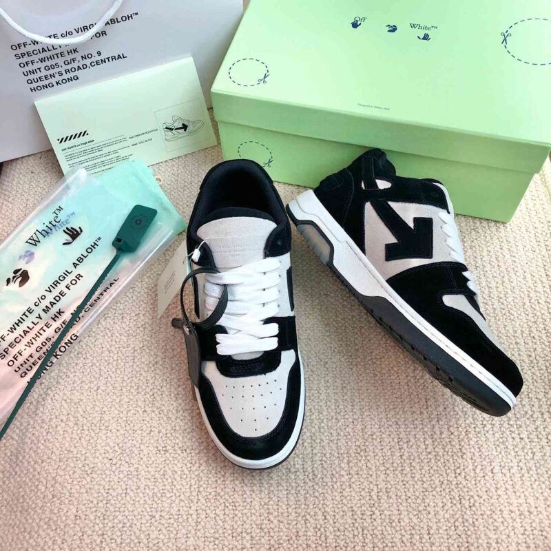 OFF-WHITE Out Of Office OOO Low Tops - Black Suede White Replica 14 OOO Black Suede White