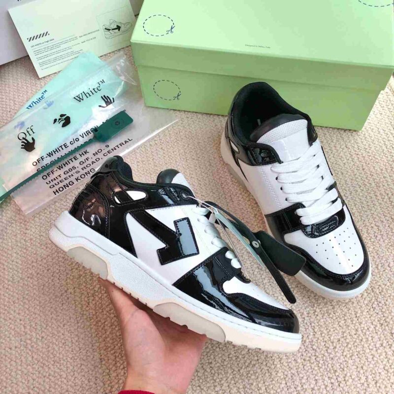 OFF-WHITE Out Of Office OOO Low Tops - Patent Black White Replica 15 OFF-WHITE Out Of Office PATENT BLACK