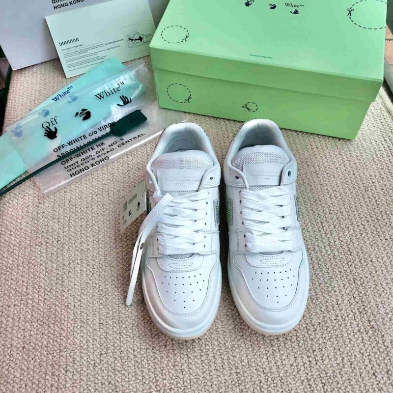 OFF-WHITE Out Of Office OOO Low Tops - Rhinestone White Replica 16 OFF-WHITE Out Of Office Rhinestone White