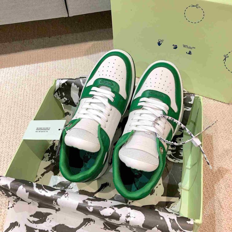 OFF-WHITE Out Of Office OOO Low Tops - White Green Replica 17 OFF-WHITE Out Of Office White Green