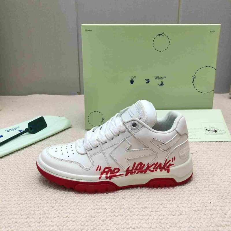 OFF-WHITE Out Of Office Low Tops “For Walking" Red White