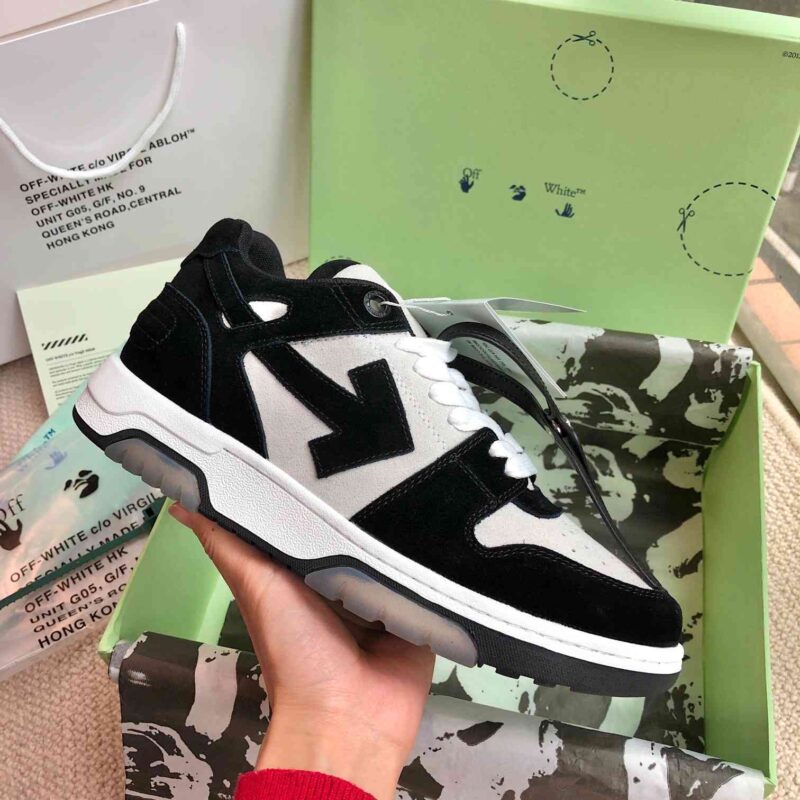 OFF-WHITE Out Of Office OOO Low Tops - Black Suede White Replica 11 OOO Black Suede