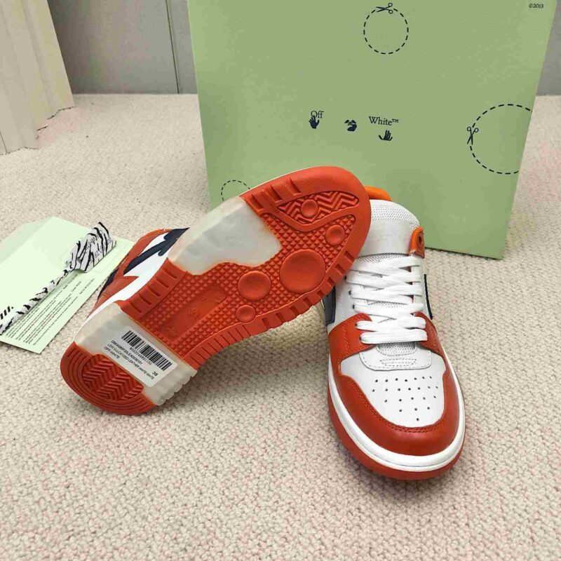 OFF-WHITE Out Of Office OOO Low Tops - White Orange Blue Replica 17 OFF-WHITE Out Of Office White Orange Blue