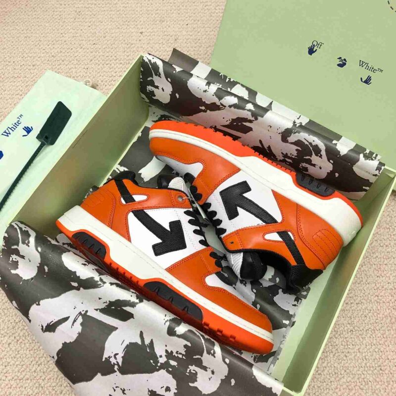 OFF-WHITE Out Of Office OOO Low Tops - White Orange Black Replica 15 OFF-WHITE Out Of Office White Orange Blue
