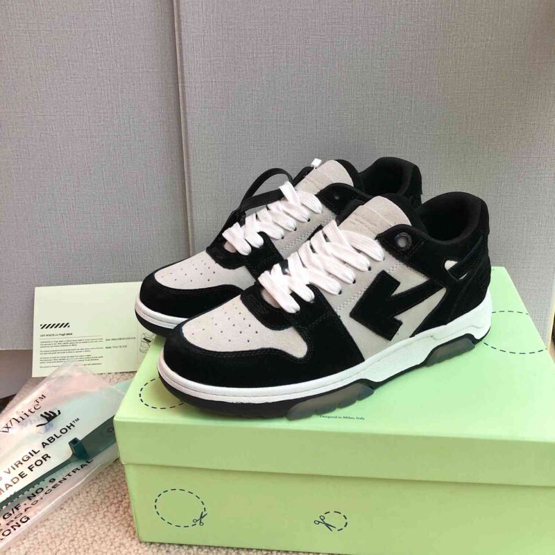 OFF-WHITE Out Of Office OOO Low Tops - Black Suede White Replica 10 OOO Black Suede