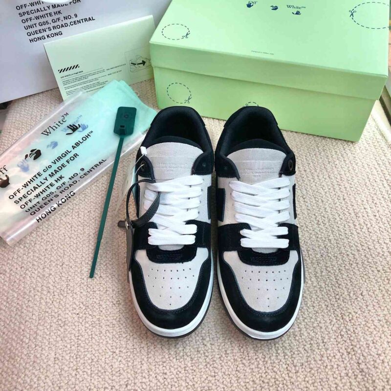 OFF-WHITE Out Of Office OOO Low Tops - Black Suede White Replica 16 OOO Black Suede