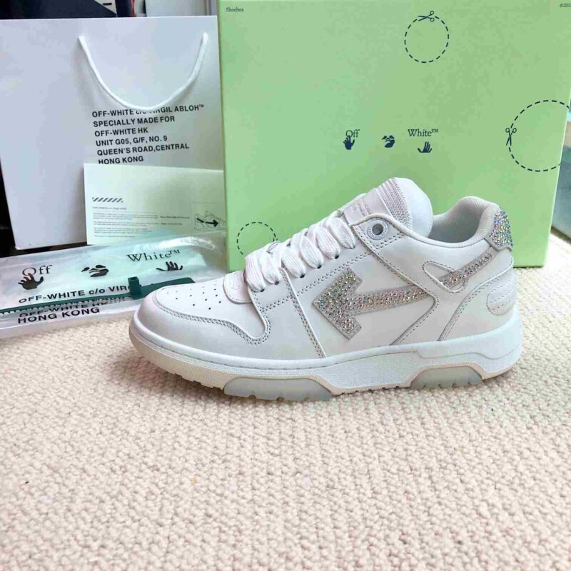 OFF-WHITE Out Of Office Rhinestone White