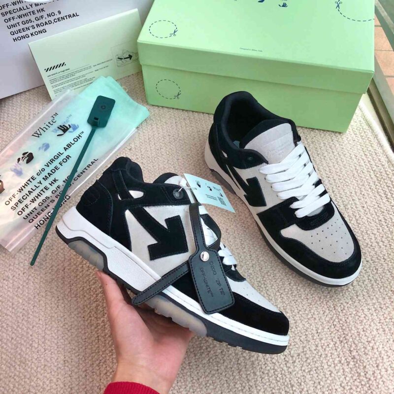 OFF-WHITE Out Of Office OOO Low Tops - Black Suede White Replica 12 OOO Black Suede