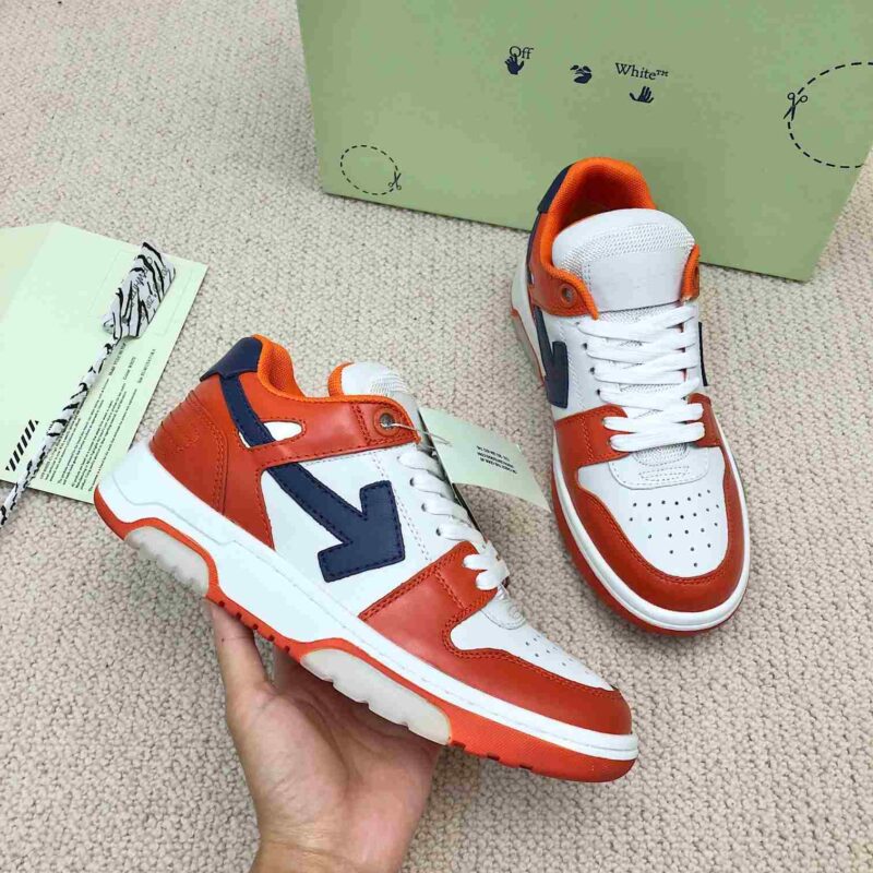 OFF-WHITE Out Of Office OOO Low Tops - White Orange Blue Replica 11 OFF-WHITE Out Of Office White Orange Blue