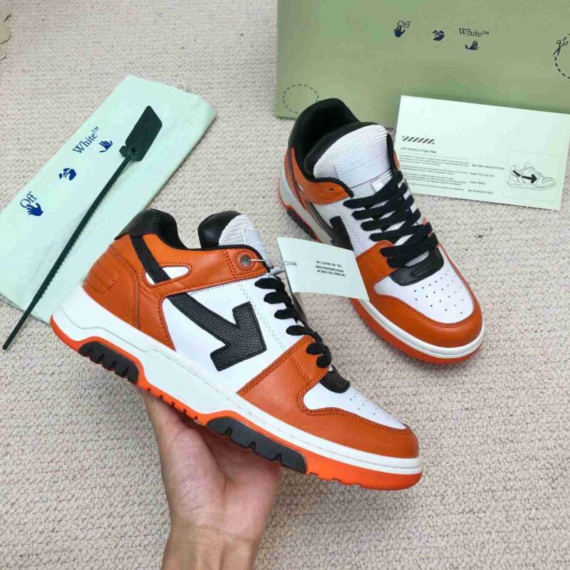 OFF-WHITE Out Of Office OOO Low Tops - White Orange Black Replica 11 OFF-WHITE Out Of Office White Orange Blue