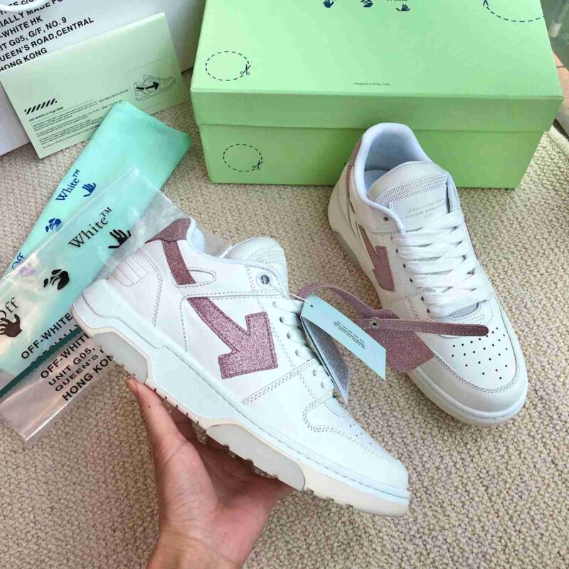 OFF-WHITE Out Of Office OOO Low Tops - Pink White Replica 12 Off White out of office pink white