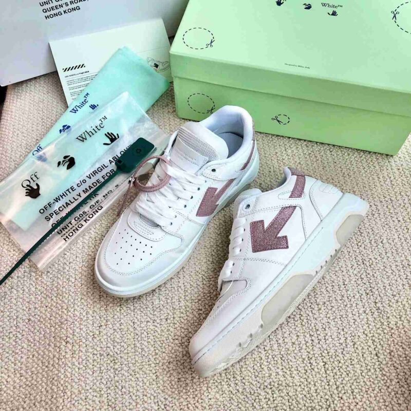 OFF-WHITE Out Of Office OOO Low Tops - Pink White Replica 16 Off White out of office pink white