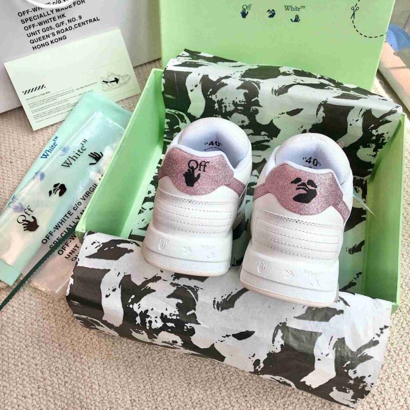 OFF-WHITE Out Of Office OOO Low Tops - Pink White Replica 17 Off White out of office pink white