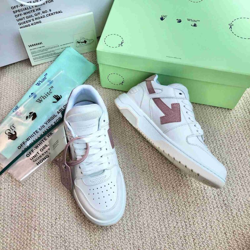 OFF-WHITE Out Of Office OOO Low Tops - Pink White Replica 13 Off White out of office pink white