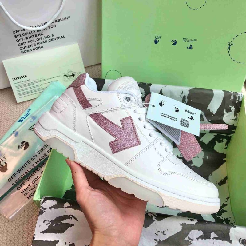OFF-WHITE Out Of Office OOO Low Tops - Pink White Replica 11 Off White out of office pink white