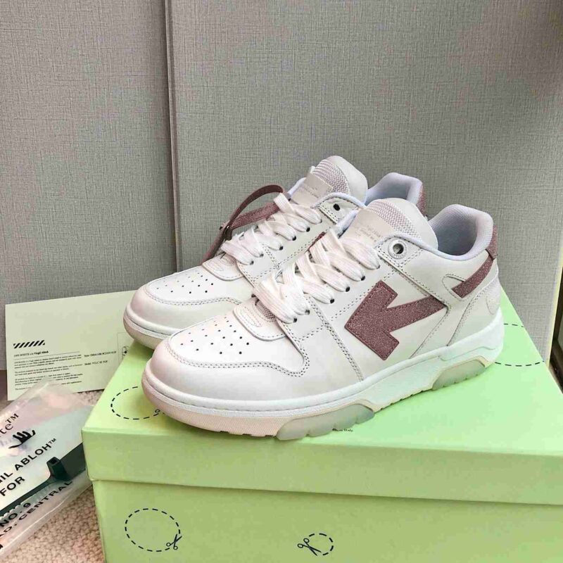 OFF-WHITE Out Of Office OOO Low Tops - Pink White Replica 10 Off White out of office pink white