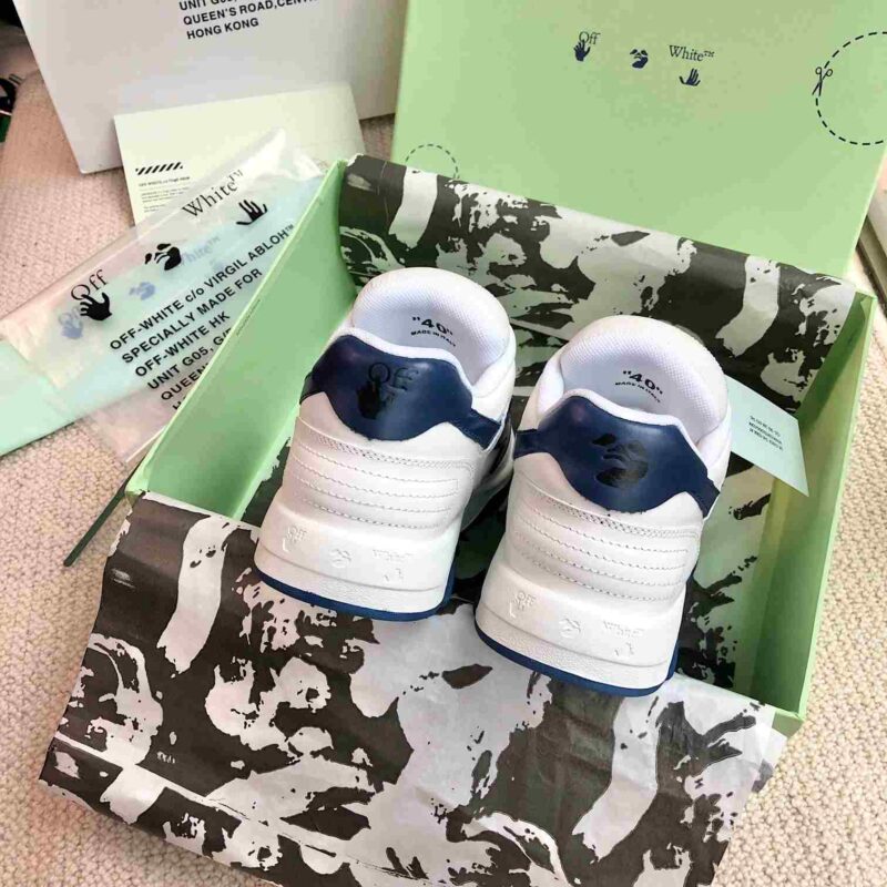 OFF-WHITE Out Of Office OOO Low Tops - White Navy Replica 13 OFF-WHITE Out Of Office White Navy