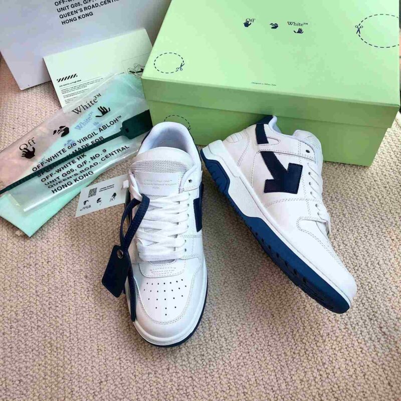 OFF-WHITE Out Of Office OOO Low Tops - White Navy Replica 14 OFF-WHITE Out Of Office White Navy