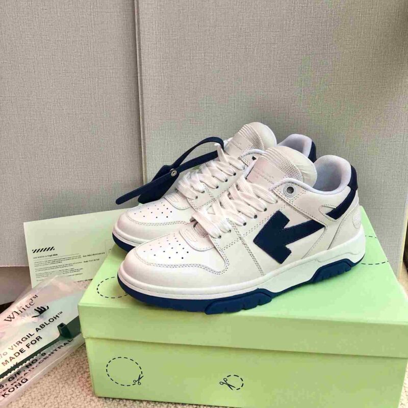 OFF-WHITE Out Of Office OOO Low Tops - White Navy Replica 10 OFF-WHITE Out Of Office White Navy